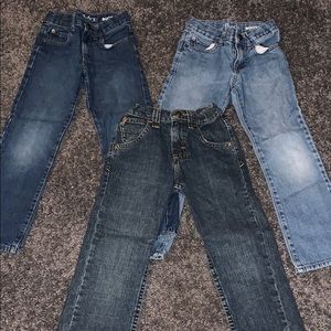 3 pairs boys size 6 jeans. 1 pair athletic pants